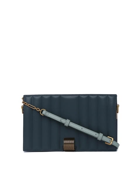 

CHARLES & KEITH Teal Solid Quilted Envelope Clutch