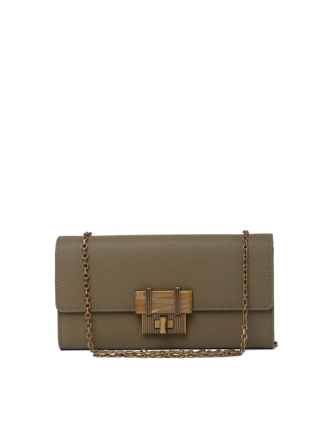 

CHARLES & KEITH Khaki Textured Envelope Clutch