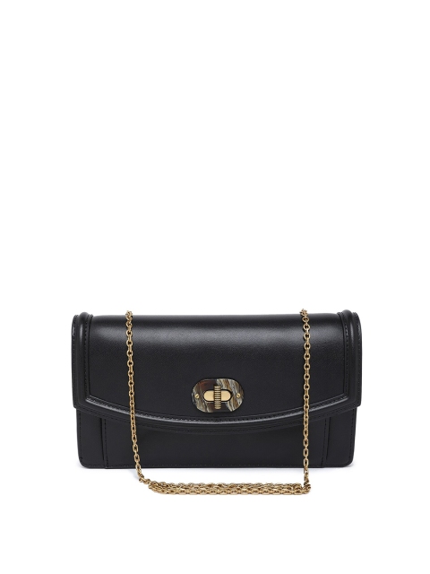 

CHARLES & KEITH Women Black Textured Envelope Clutch