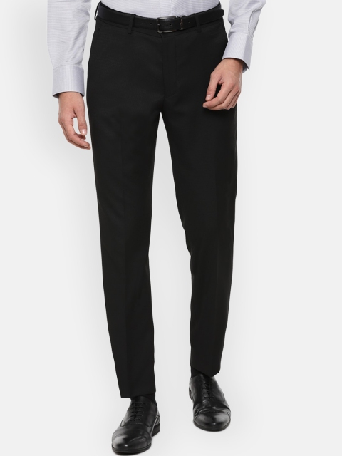 

Louis Philippe Men Black Textured Slim Fit Formal Trousers