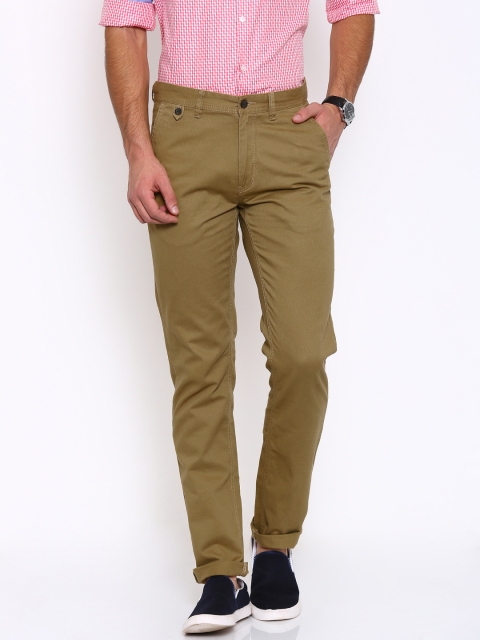 

Arrow Sport Men Khaki Solid Chrysler Fit Flat-Front Casual Trousers