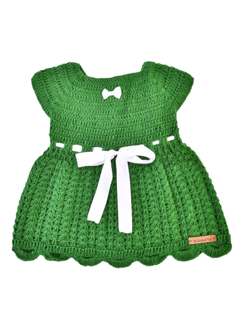 

The Original Knit Girls Green Handmade Knitted Fit & Flare Dress