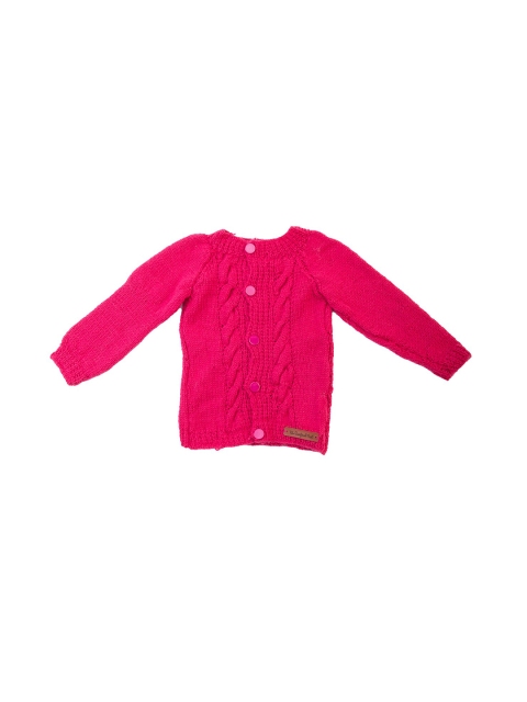 

The Original Knit Girls Magenta Cable Knit Cardigan