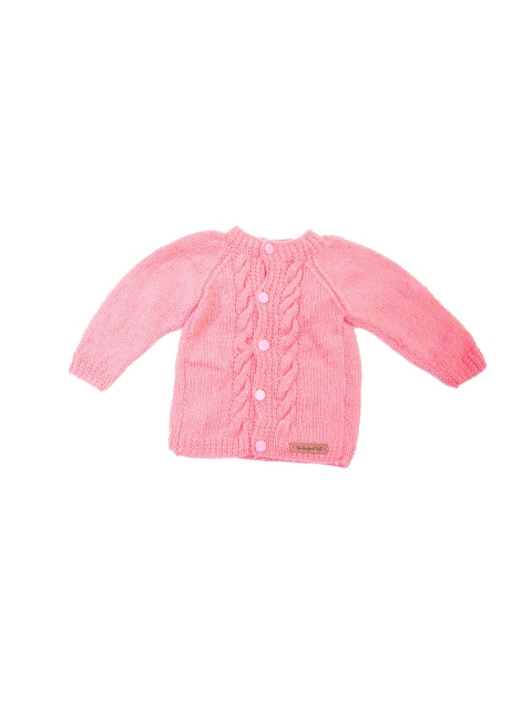 

The Original Knit Girls Pink Cable Knit Cardigan