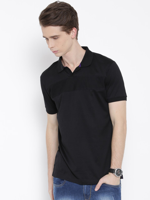 

Arrow New York Men Black Polo Collar T-shirt