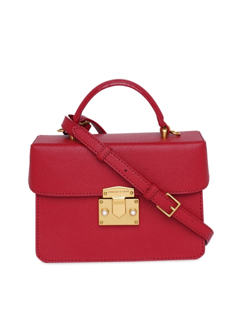 

CHARLES & KEITH Women Red Satchel Bag