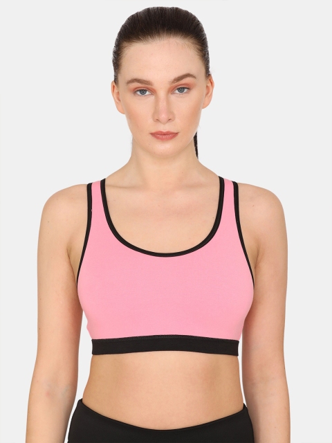 

Rosaline by Zivame Pink & Black Workout Bra-Half Coverage RO4004FASHAPINK