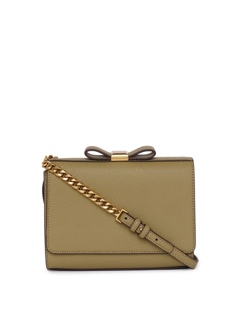 

CHARLES & KEITH Khaki Textured Envelope Clutch