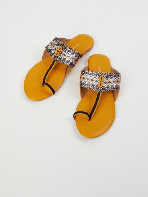 

Melange by Lifestyle Women Yellow Embellished One Toe Flats