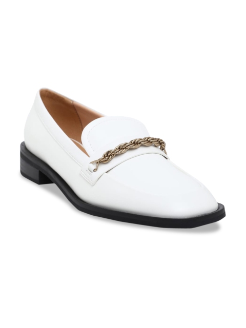 

CHARLES & KEITH Women White Horsebit Loafers