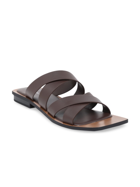 

CHARLES & KEITH Women Brown Open Toe Flats