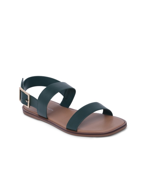 

CHARLES & KEITH Women Green Colourblocked Open Toe Flats