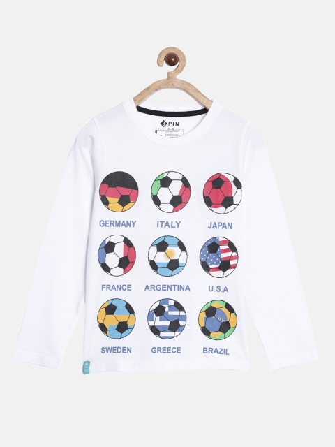 

3PIN Boys White Printed T-shirt