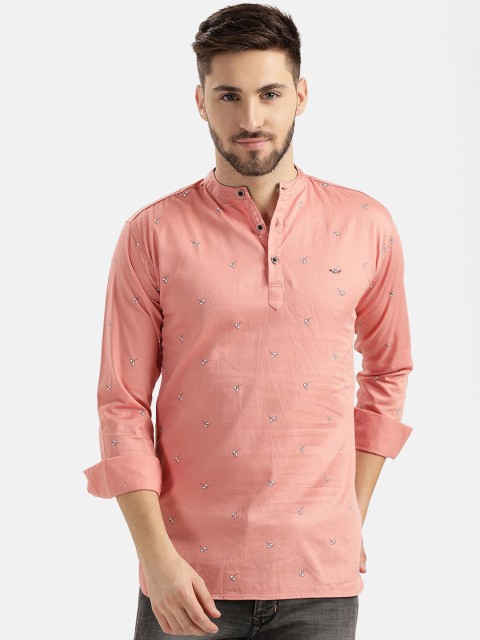 

V2 Value & Variety Men Pink Printed Kurta