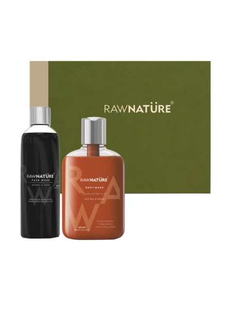 

RAW NATURE Unisex Vegan Face & Body Wash Gift Set, Green