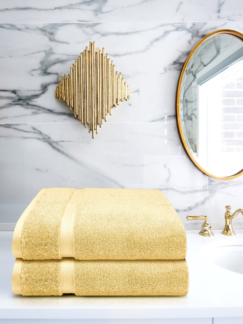 

Trident Yellow Set of 2 Solid 586 GSM Bath Towels