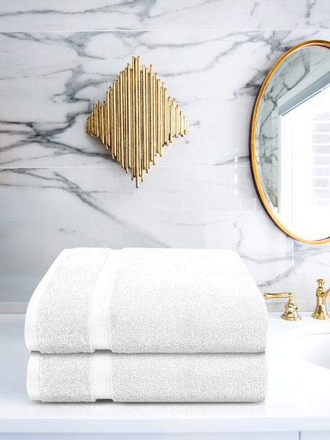 

Trident Set Of 2 White Solid 586 GSM Bath Towel