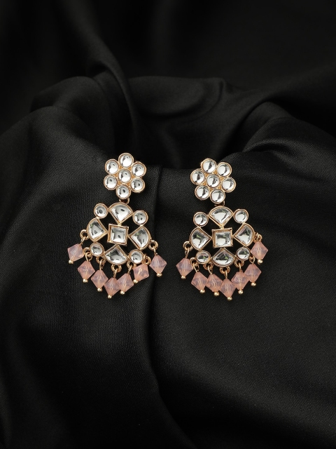 

Accessorize London Women Ethnic Kundan Short Earrings, Pink