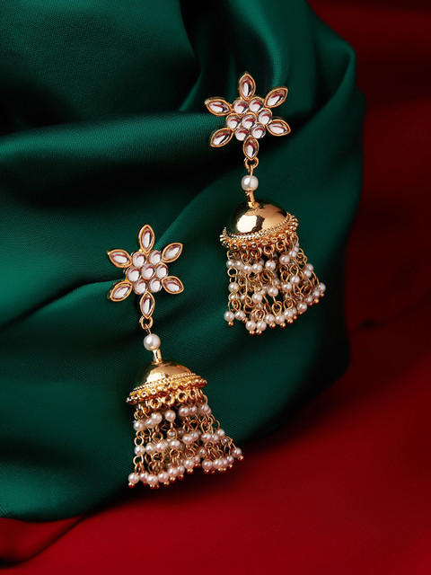 

Accessorize Gold-Toned Contemporary Jhumkas Earrings