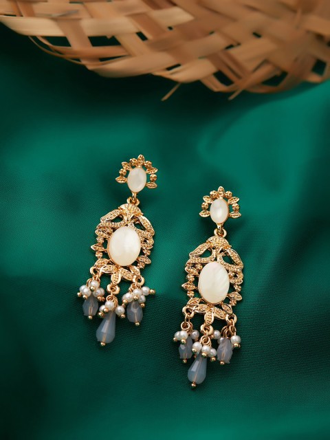 

Accessorize Gold-Toned & Off White Contemporary Drop Earrings