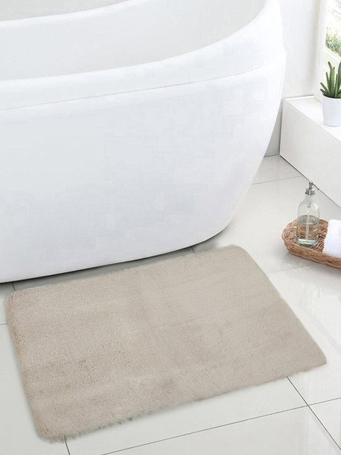 

OBSESSIONS Cream-Coloured Solid 1000 GSM Galaxy Anti-Skid Bath Rug