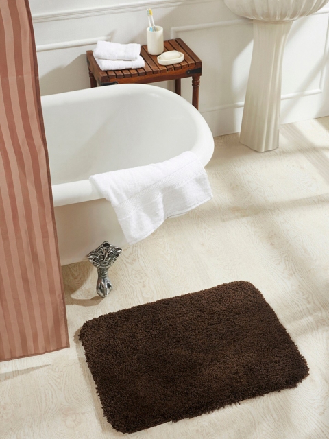 

OBSESSIONS Brown Solid Diana Anti-Skid Bath Rug