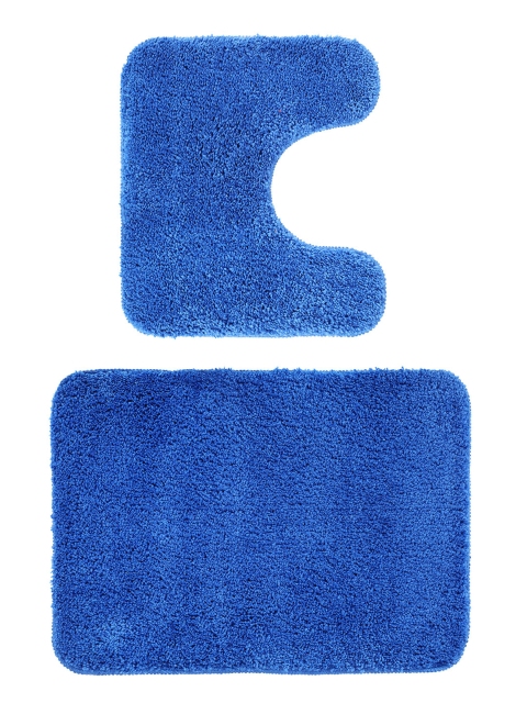 

OBSESSIONS Blue Solid Grace Bath Rug With Contour Rug