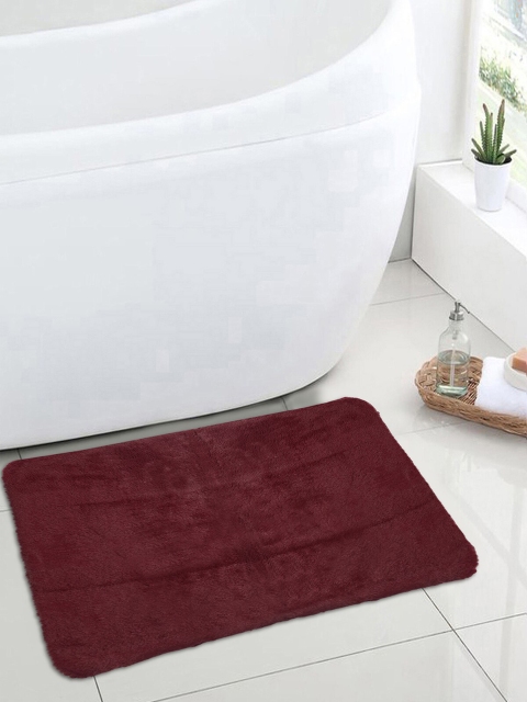 

OBSESSIONS Maroon Solid Galaxy Anti-Skid Bath Rug