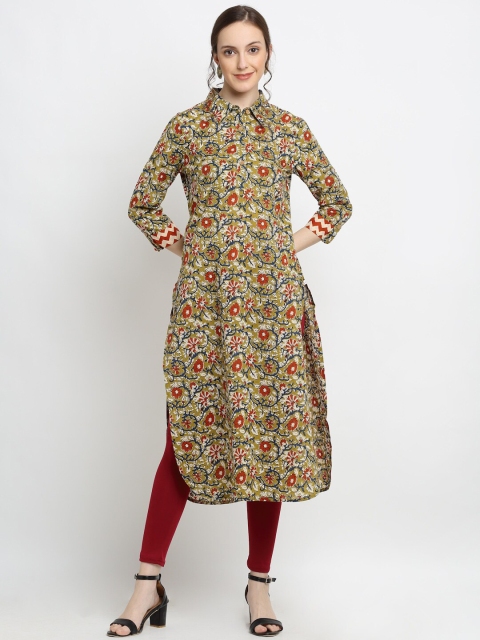 

DIVA WALK Women Green & Red Floral Printed Pathani Kurta