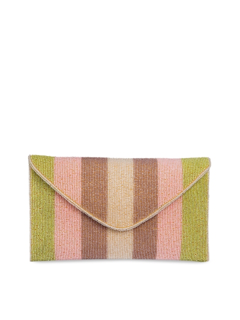 

Tarini Nirula Brown Striped Embellished Structured Sling Bag