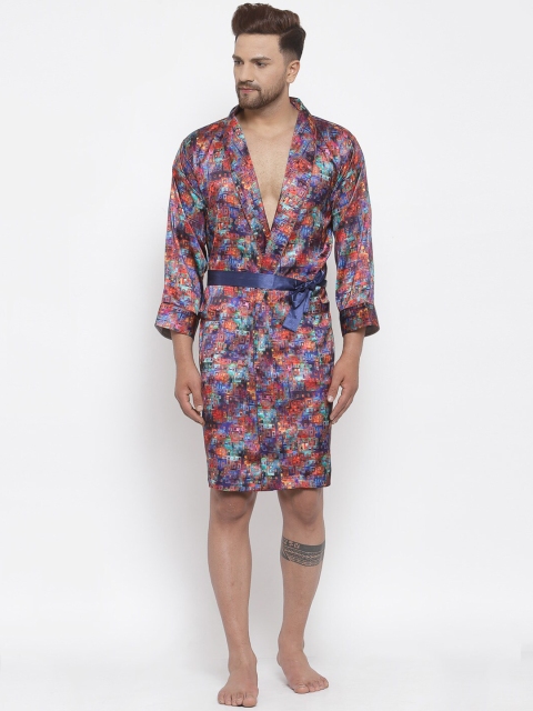 

DECOREALM Multicoloured Printed Bath Robe, Multi