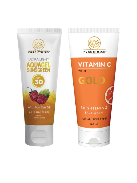 

Pure Ethics Vitamin C Brightening Face Wash & Sunscreen with SunCat DE Combo, Orange
