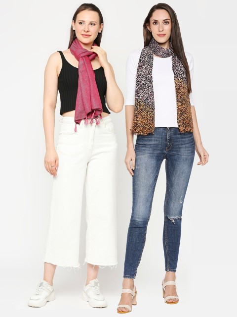 

Get Wrapped Women Multicoloured Pack of 2 Printed Scarf, Multi