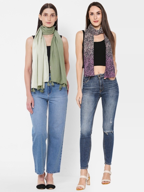 

Get Wrapped Women Printed Pack of 2 Scarves, Multi