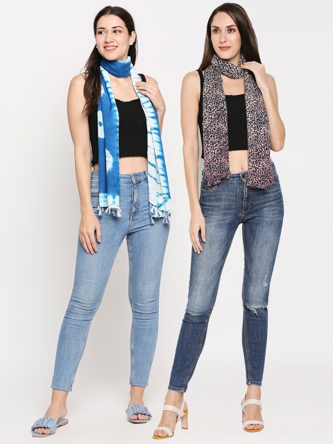 

Get Wrapped Women Multicoloured Pack of 2 Printed Scarf, Multi