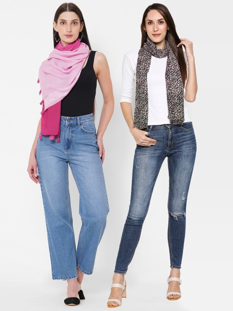 

Get Wrapped Women Multicoloured Pack of 2 Printed Scarf, Multi