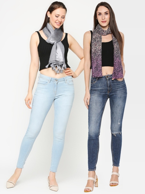 

Get Wrapped Women Multicoloured Pack of 2 Printed Scarf, Multi