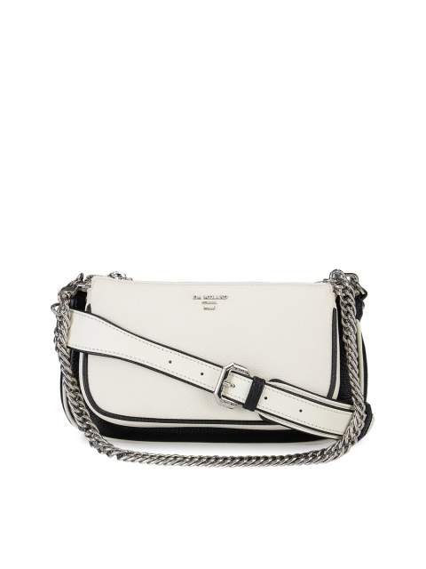 

Da Milano White Leather Swagger Sling Bag