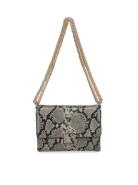 

Da Milano Beige Animal Textured Leather Structured Sling Bag