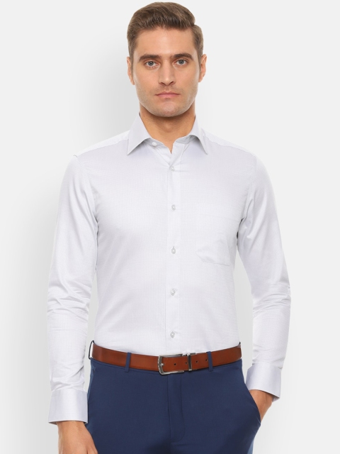 

Louis Philippe Men White Textured Casual Shirt