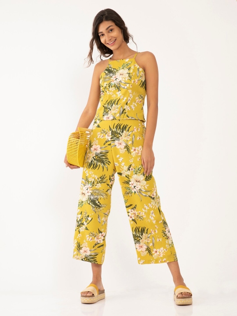 

Zink London Yellow & Green Floral Printed Two-Piece