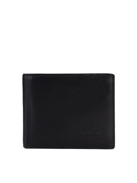 

Da Milano Men Black Textured Leather Two Fold Wallet