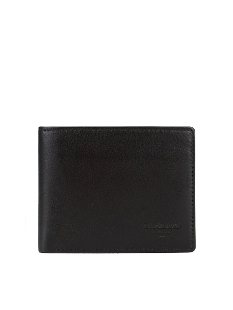 

Da Milano Men Brown Solid Leather Two Fold Wallet with RFID