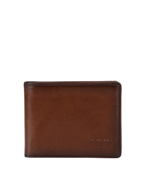 

Da Milano Men Brown Solid Leather Two Fold Wallet