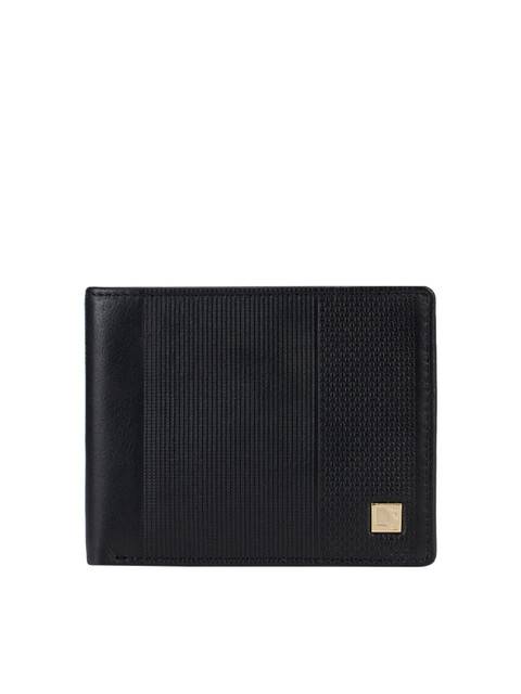 

Da Milano Men Black Textured Leather Two Fold Wallet