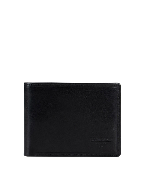 

Da Milano Men Black Solid Leather Two Fold Wallet