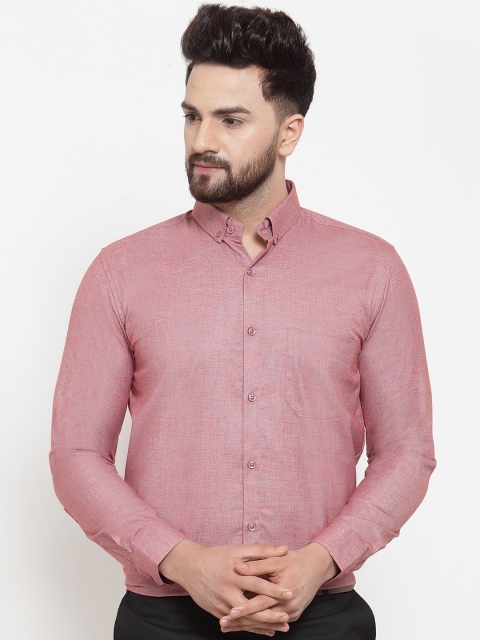 

JAINISH Men Coral Pure Cotton Formal Shirt