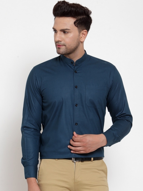 

JAINISH Men Cotton Teal Formal Shirt