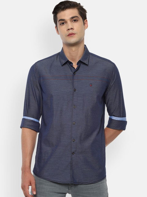 

Louis Philippe Sport Men Navy Blue Slim Fit Pure Cotton Casual Shirt