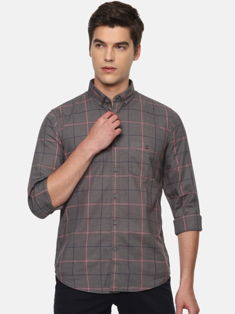 

Louis Philippe Sport Men Grey Slim Fit Tartan Checked Cotton Casual Shirt
